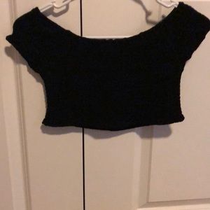 John galt mini crop top in black